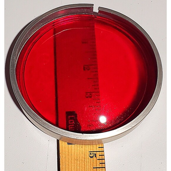 VTG LENS LOT Traffic Light Stop Signal 5" Glass Round 3 Red 1 Green 4 Piece Trim - Picture 14 of 16